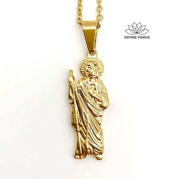 Jesus Necklace | Gold Plated Stainless Steel | - Picture 4 of 8